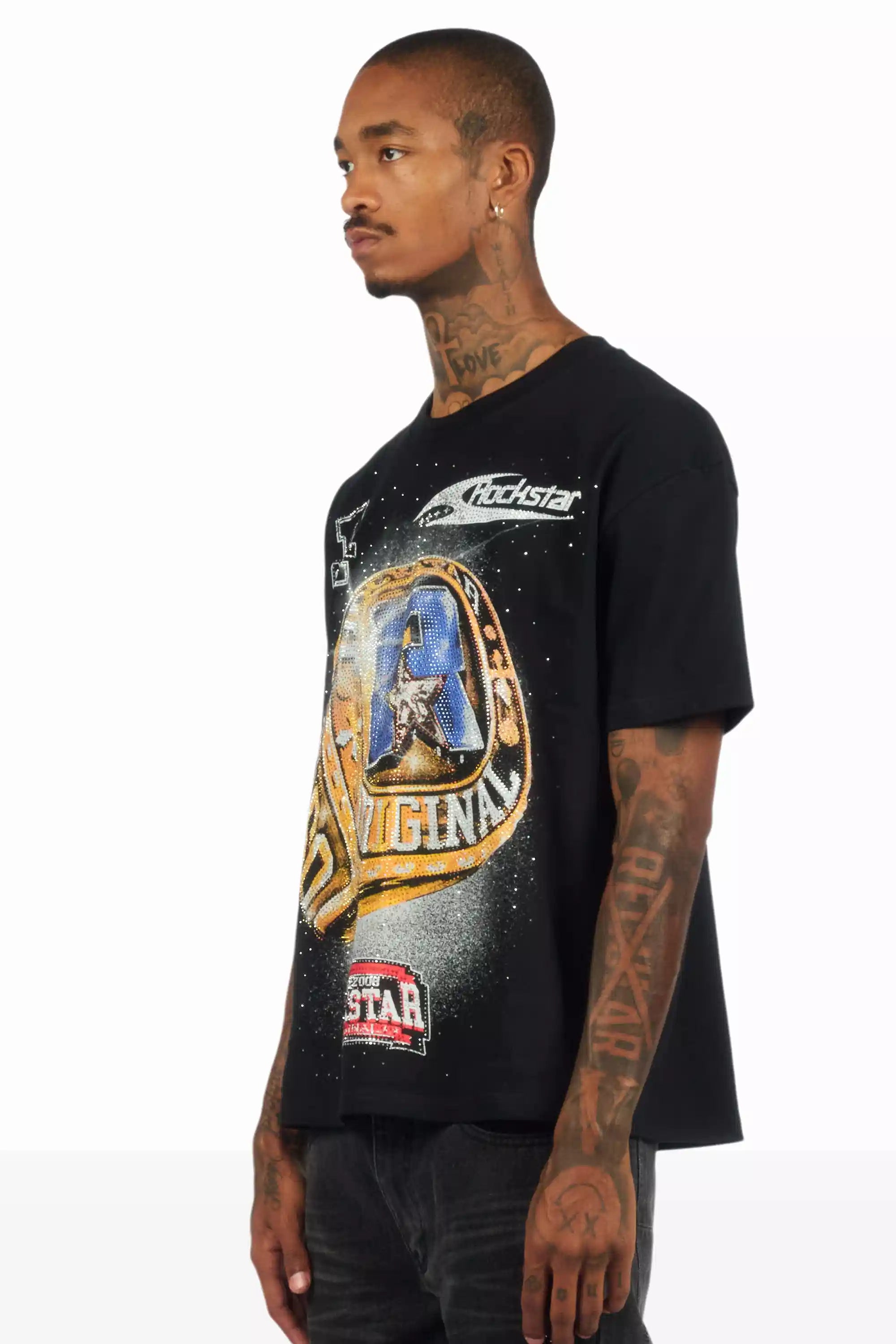 Champ Black Graphic Rhinestone T-Shirt