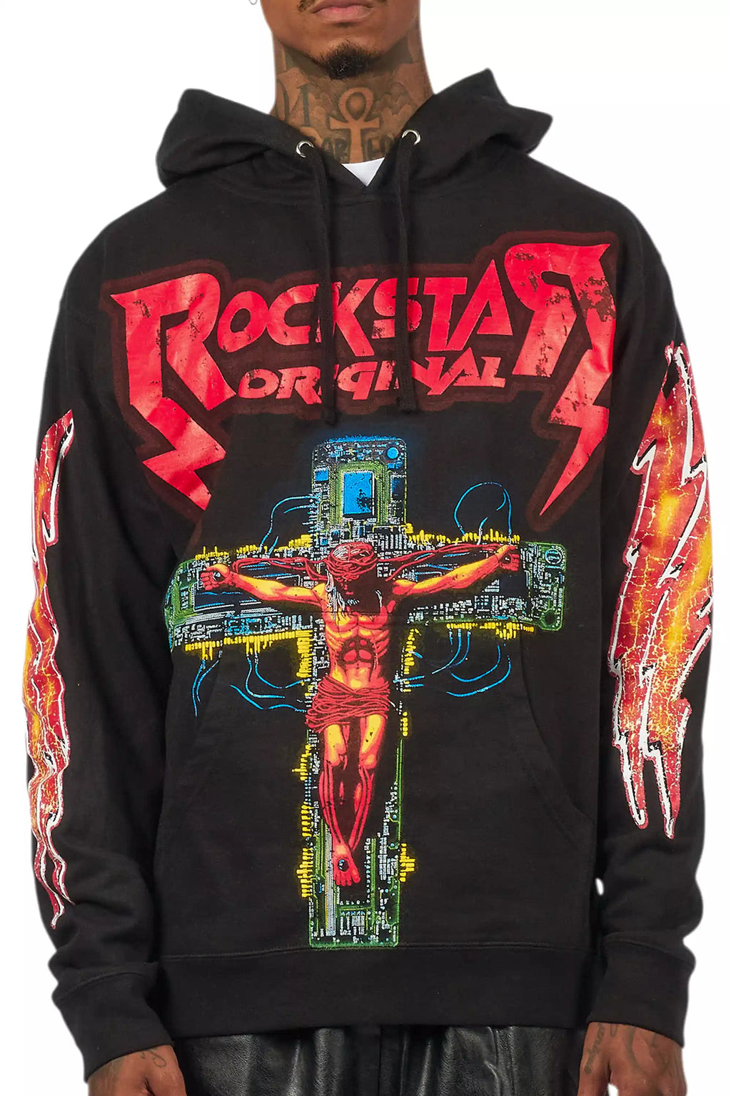 Javion Black/Red Graphic Hoodie