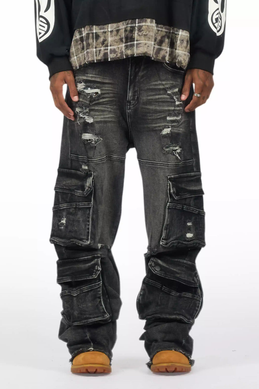 Keylor Washed Black Baggy Fit Jean