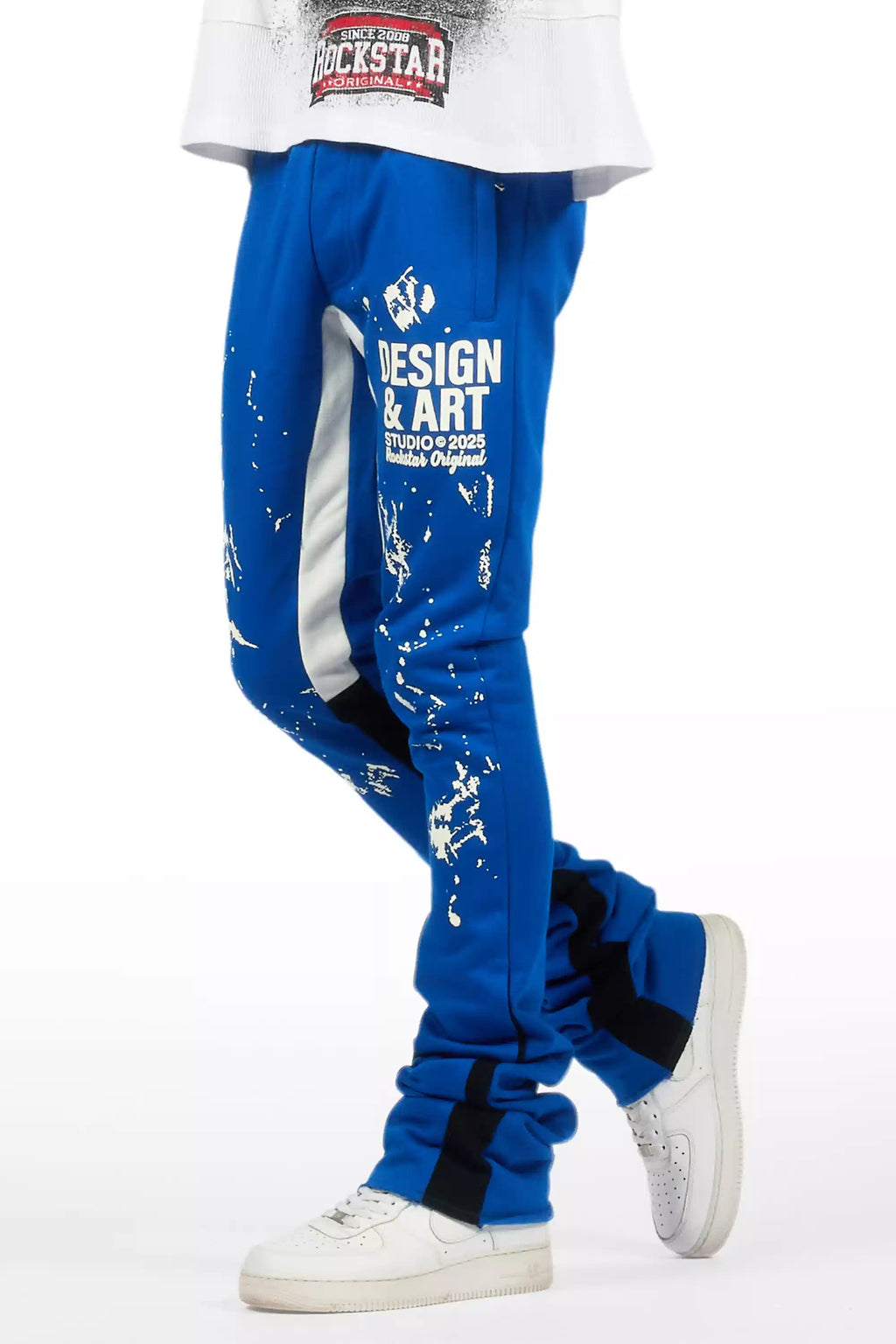 Damone Royal Super Stacked Flare Track Pant