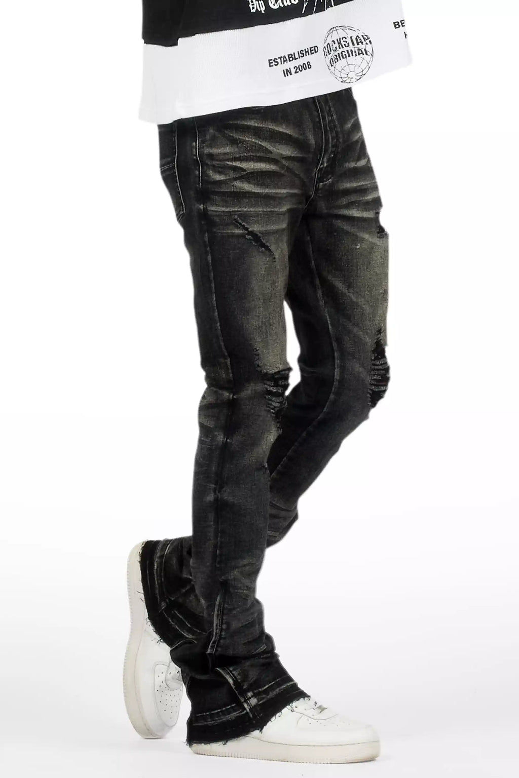 Jaymes Grey Stacked Flare Jean