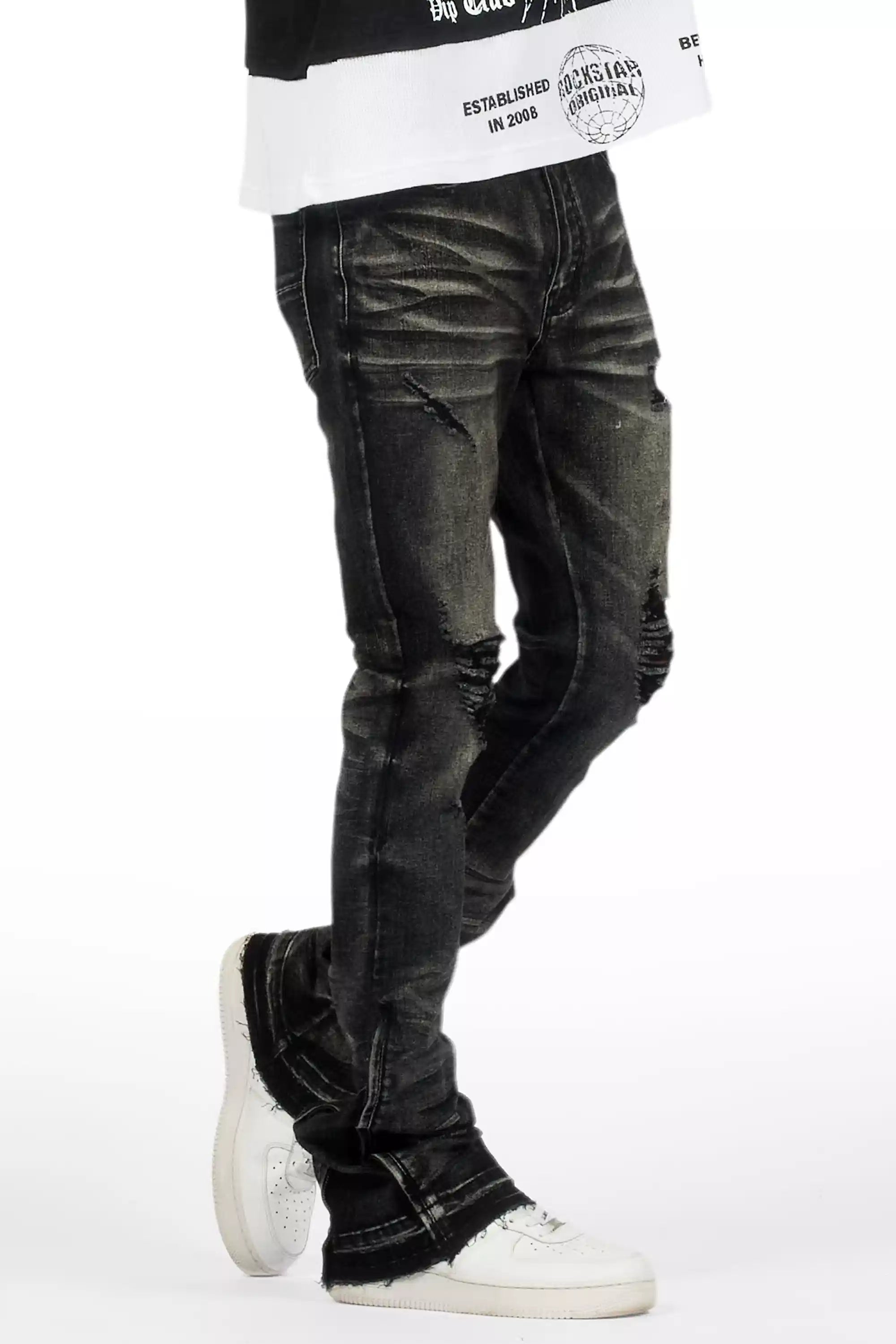 Jaymes Grey Stacked Flare Jean