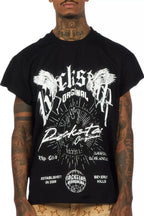 Tally Black Sleeveless Graphic T-Shirt