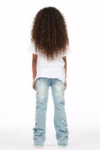 Girls Sinayah Light Wash Stacked Flare Jean