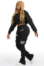 Natanya Black Cargo Stacked Trackset