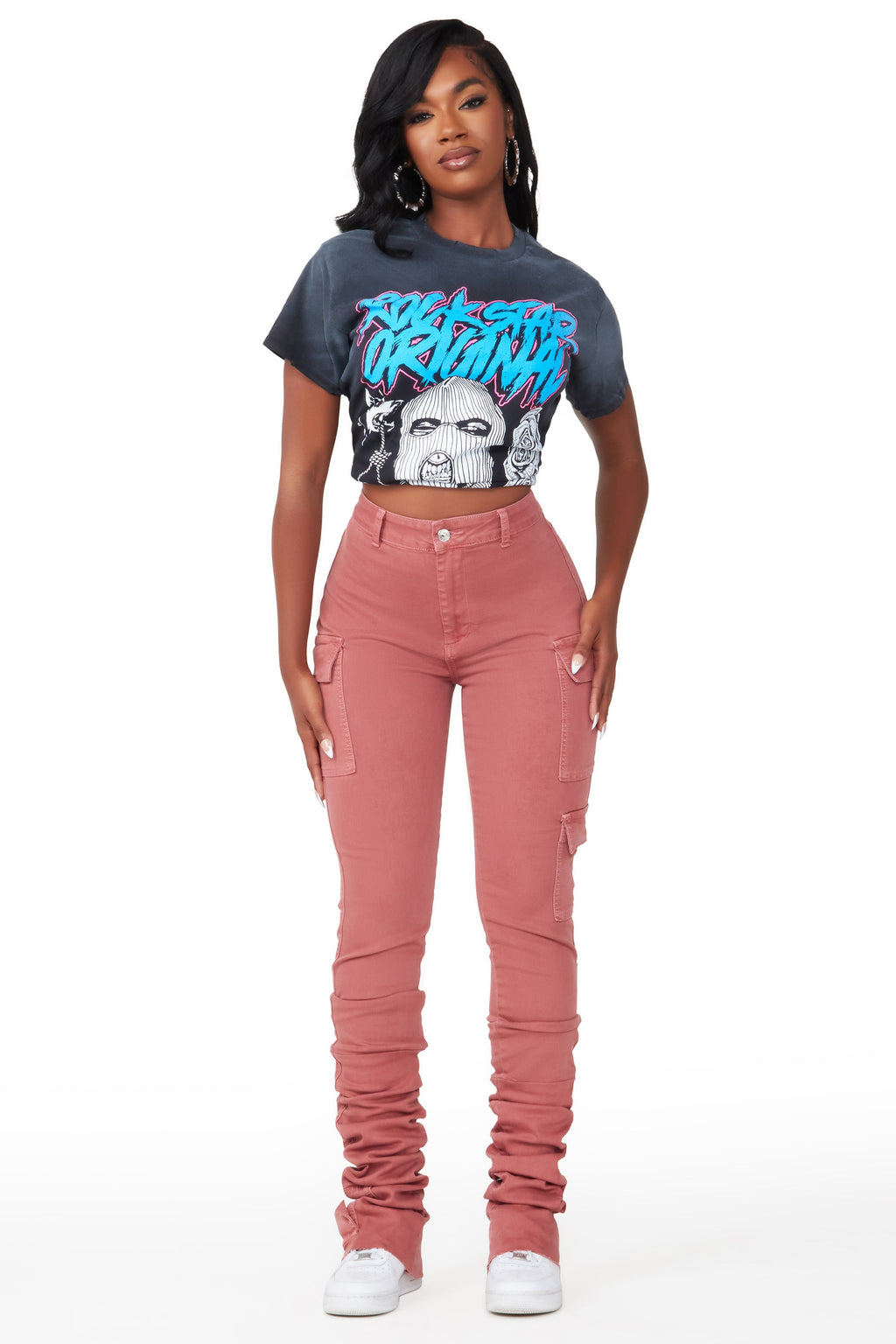 Vixen Rose Cargo Super Stacked Jean