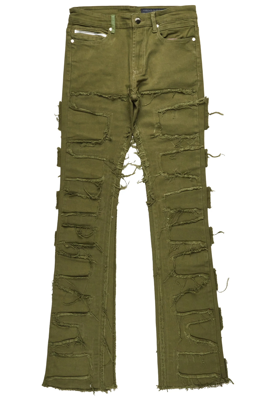 Shake Green Stacked Flare Jean