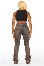 Angella Copper Cargo Super Stacked Jean