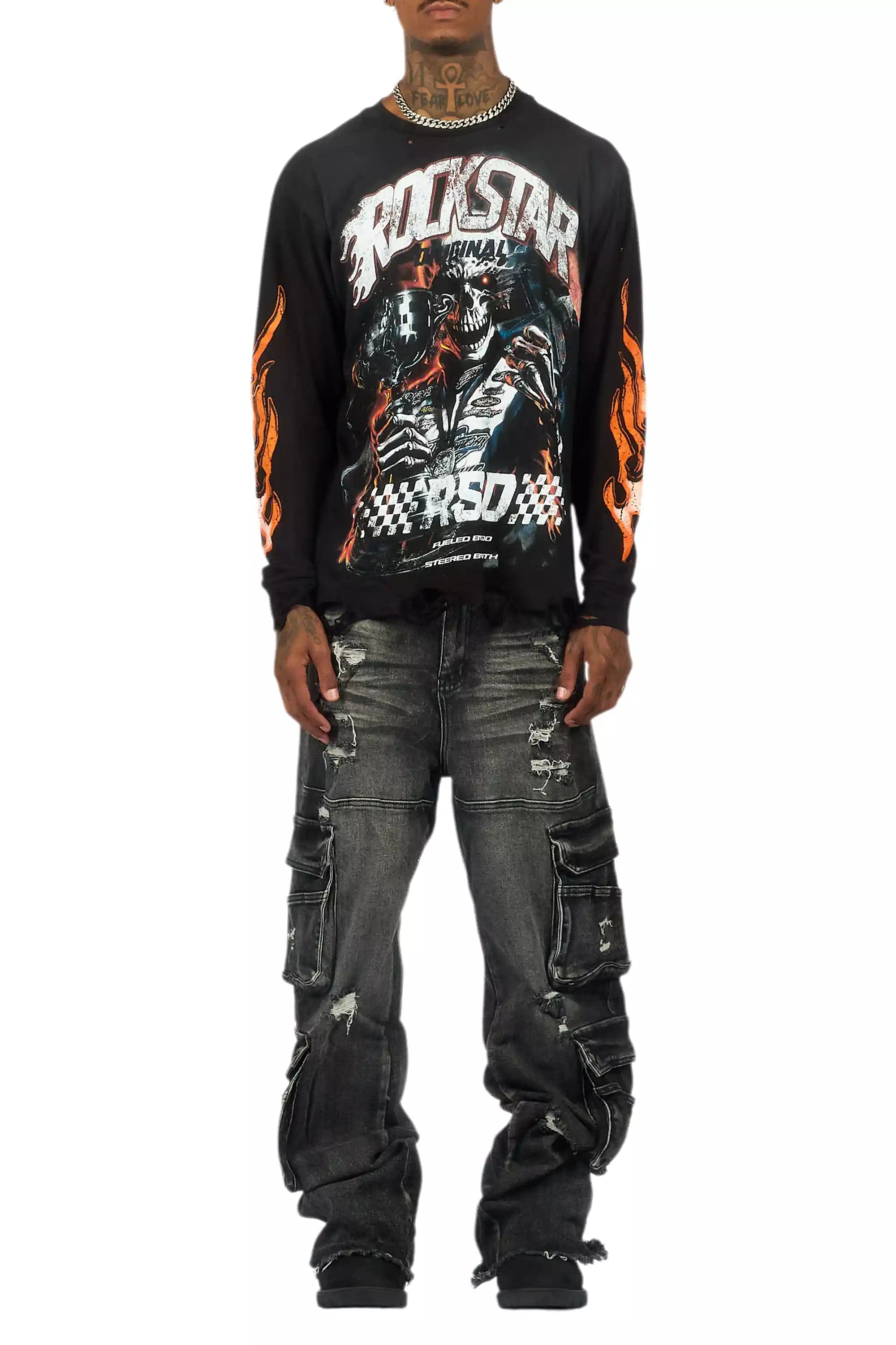 Keylor Black Wash Baggy Fit Jean