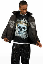 Blaise Black Graphic Rhinestone T-Shirt