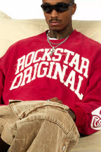 Swerve Red Graphic Flannel Crewneck