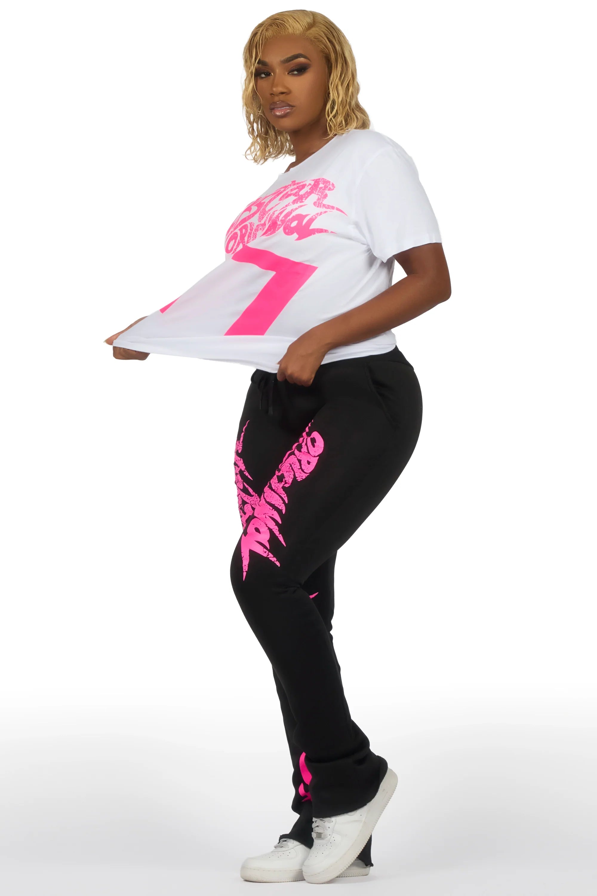 Tayonna White/Black T-Shirt Trackset