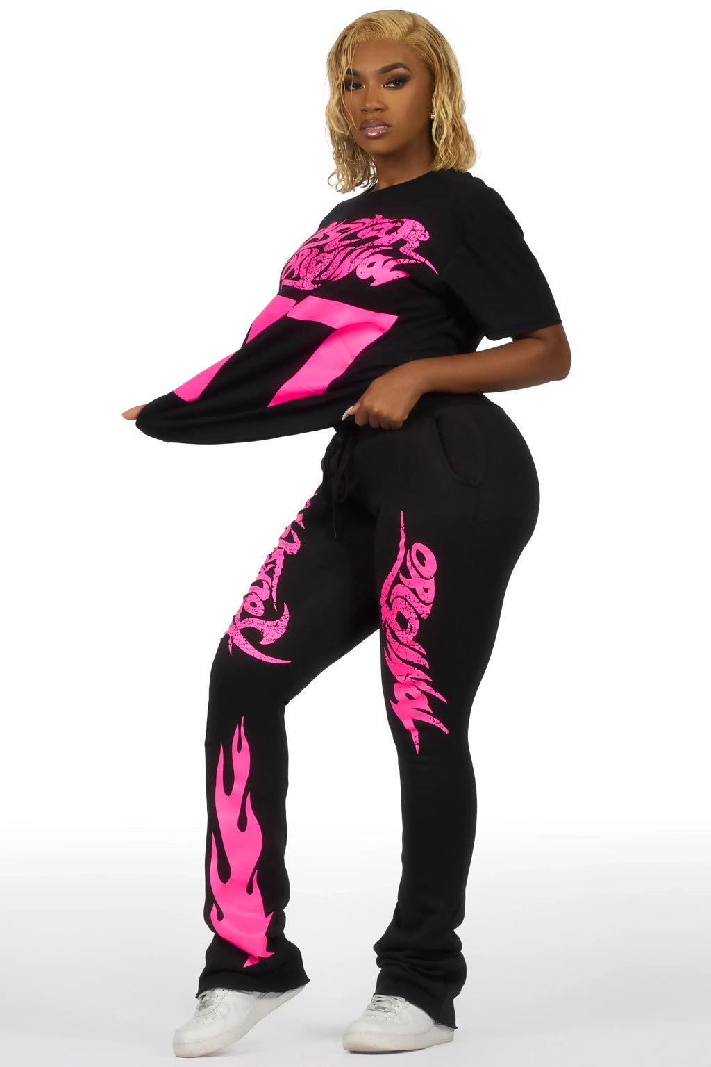 Tayonna Black T-Shirt Trackset