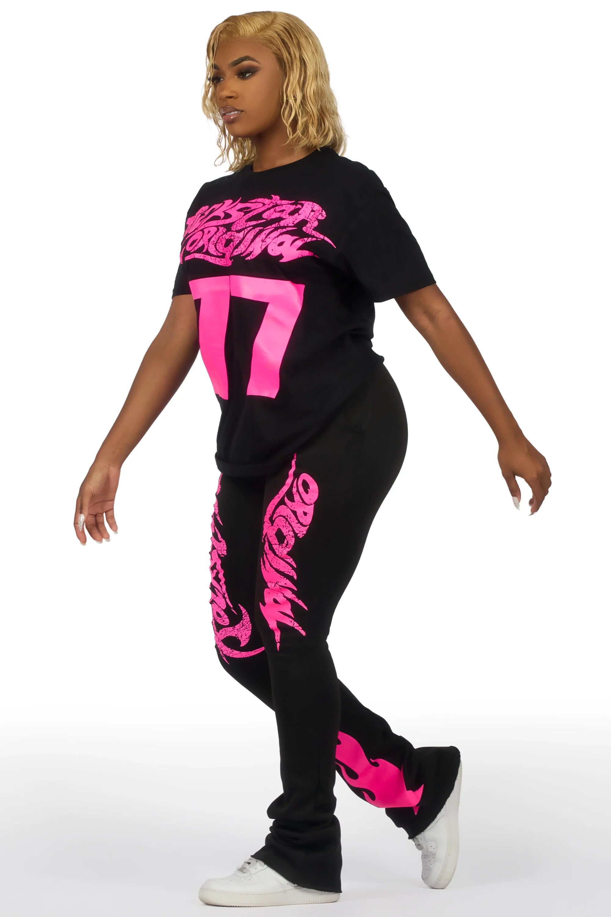 Tayonna Black T-Shirt Trackset