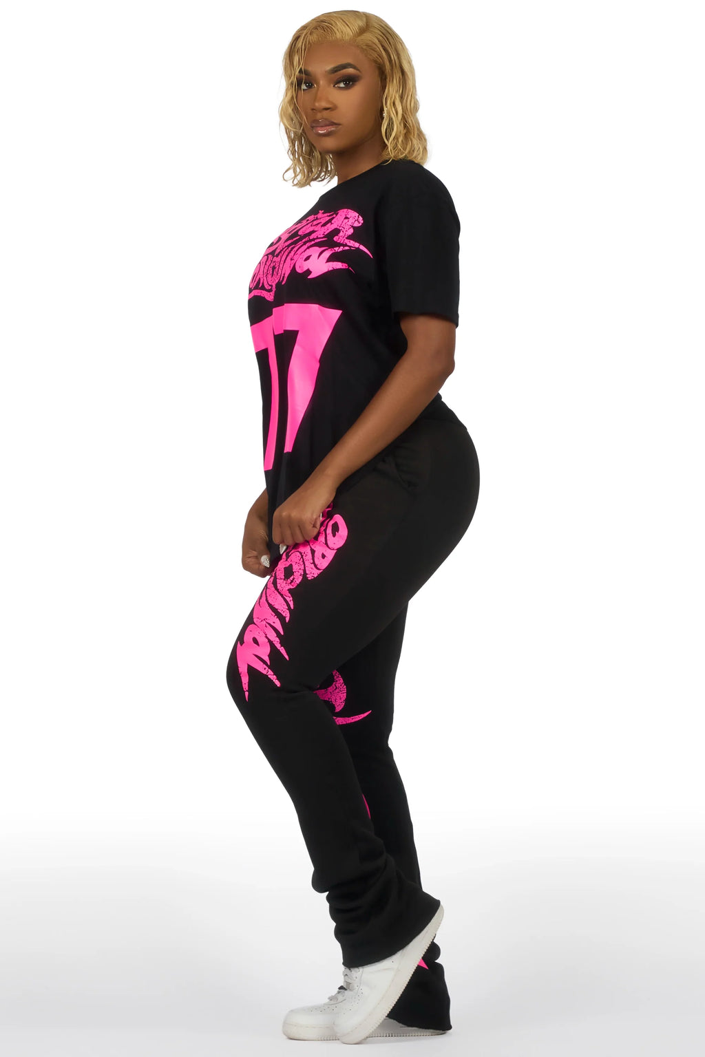 Tayonna Black T-Shirt Trackset