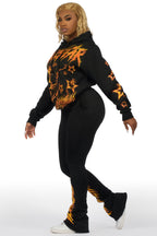 Shaletha Black Super Stacked Track Set