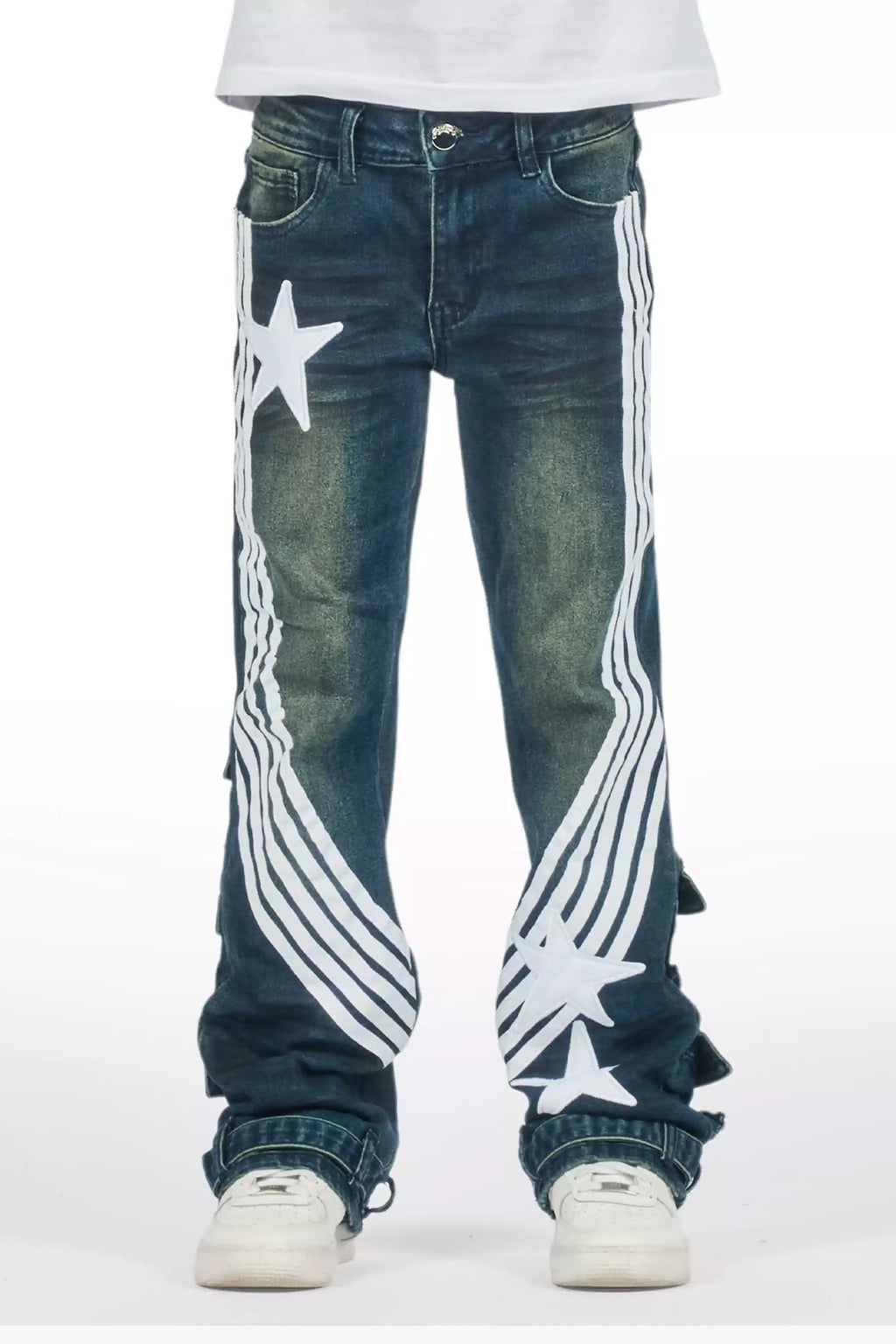 Girls Jaziya Dark Wash Stacked Jean