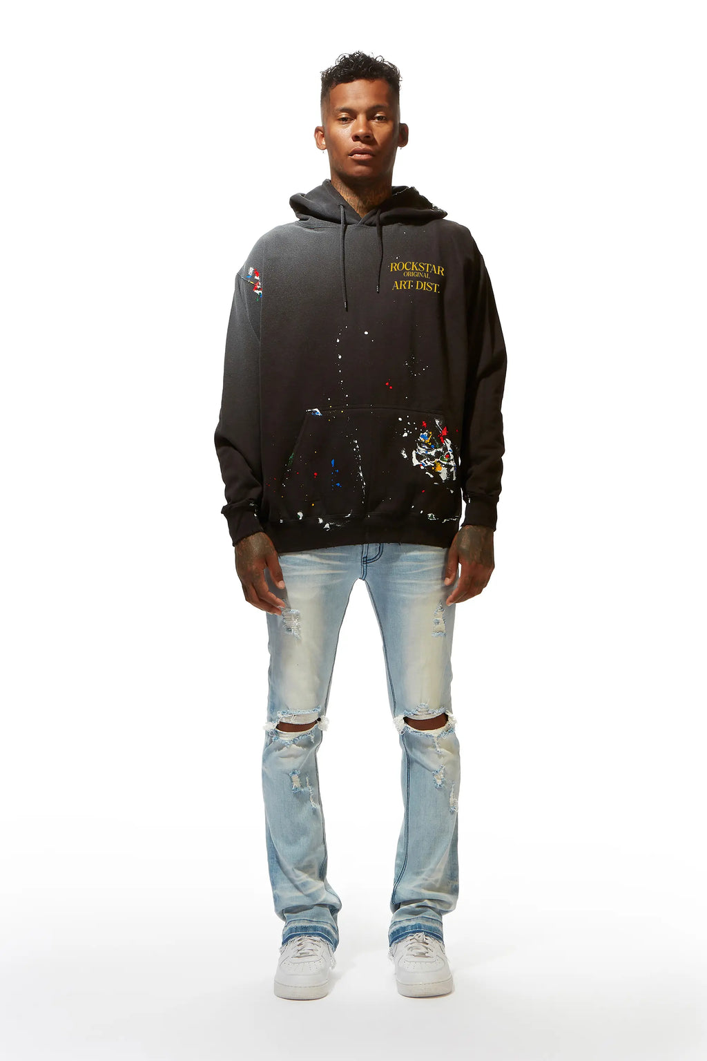Rockstar Art Dist. Black Graphic Hoodie