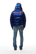 Metallic Royal Blue Alasia Puffer Jacket