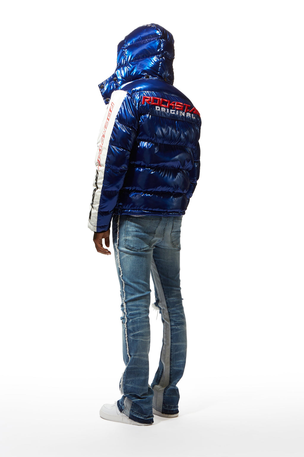 Metallic Royal Blue Alasia Puffer Jacket
