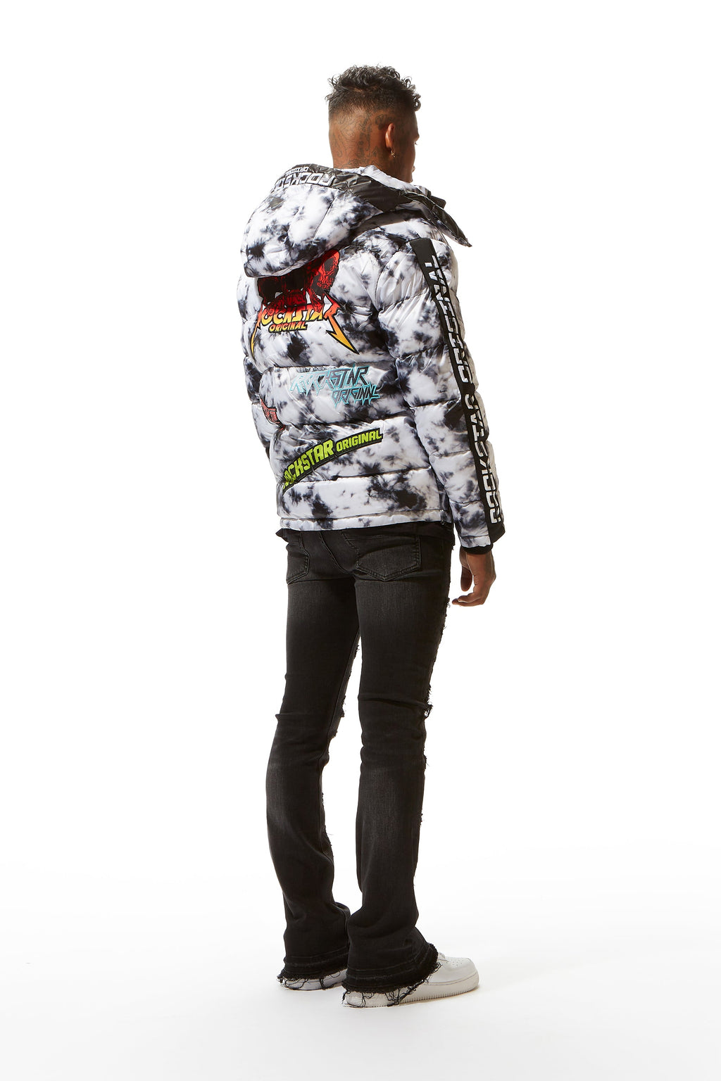 Giovan Puffer Jacket- Blk/Wht