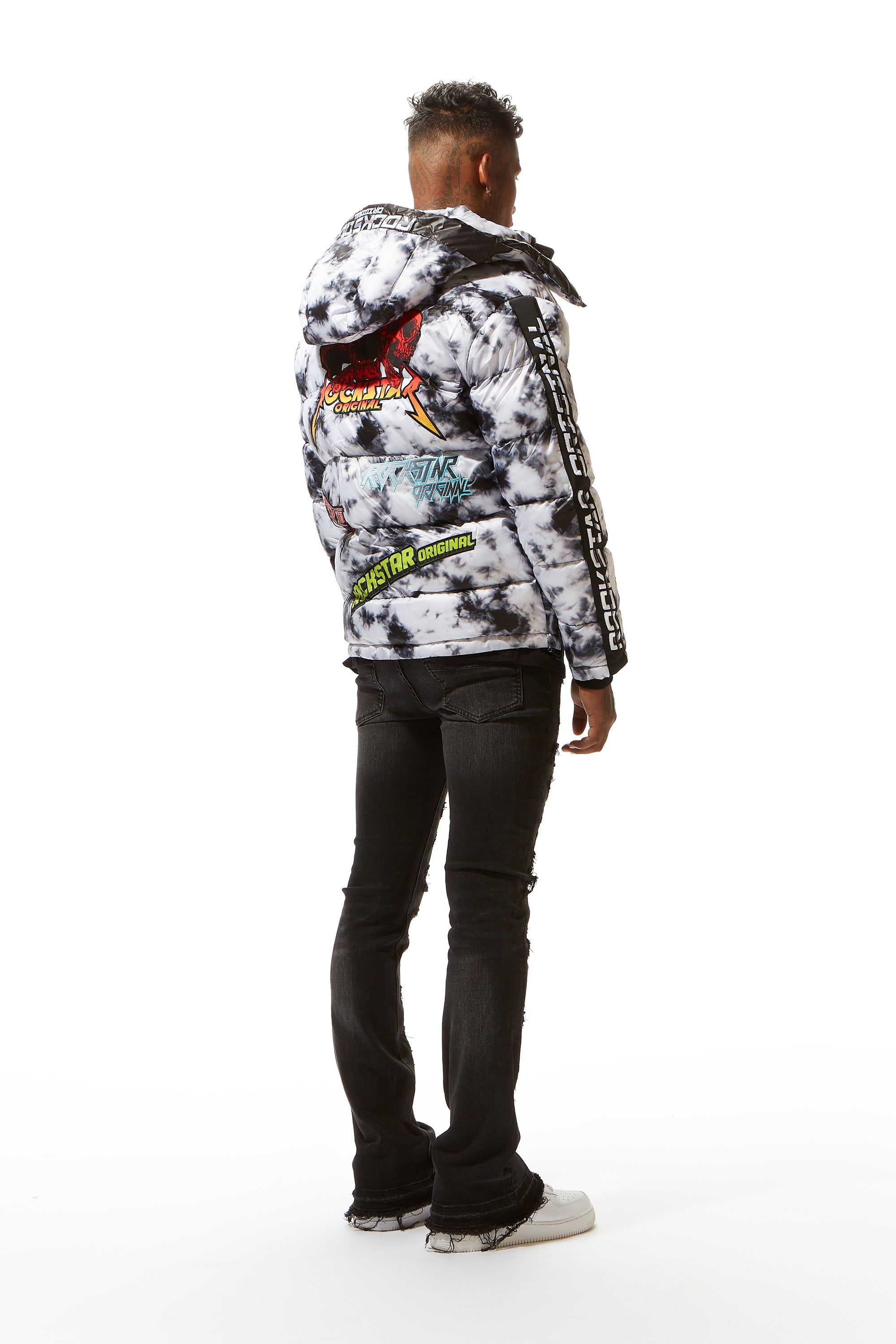 Giovan Puffer Jacket- Blk/Wht