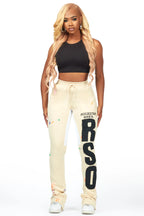 Toriauna Beige Stacked Track Pant