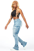 Kambry Blue Stacked Flare Jean