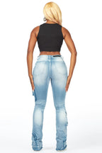 Kambry Blue Stacked Flare Jean
