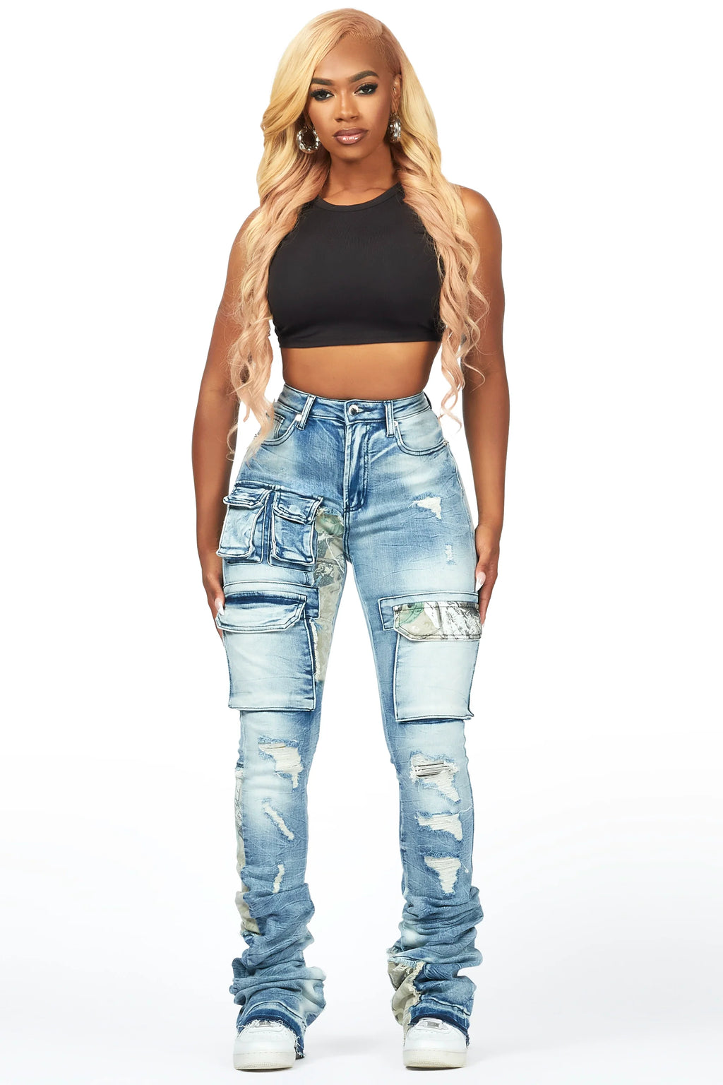 Teresa Light Wash Super Stacked Jean