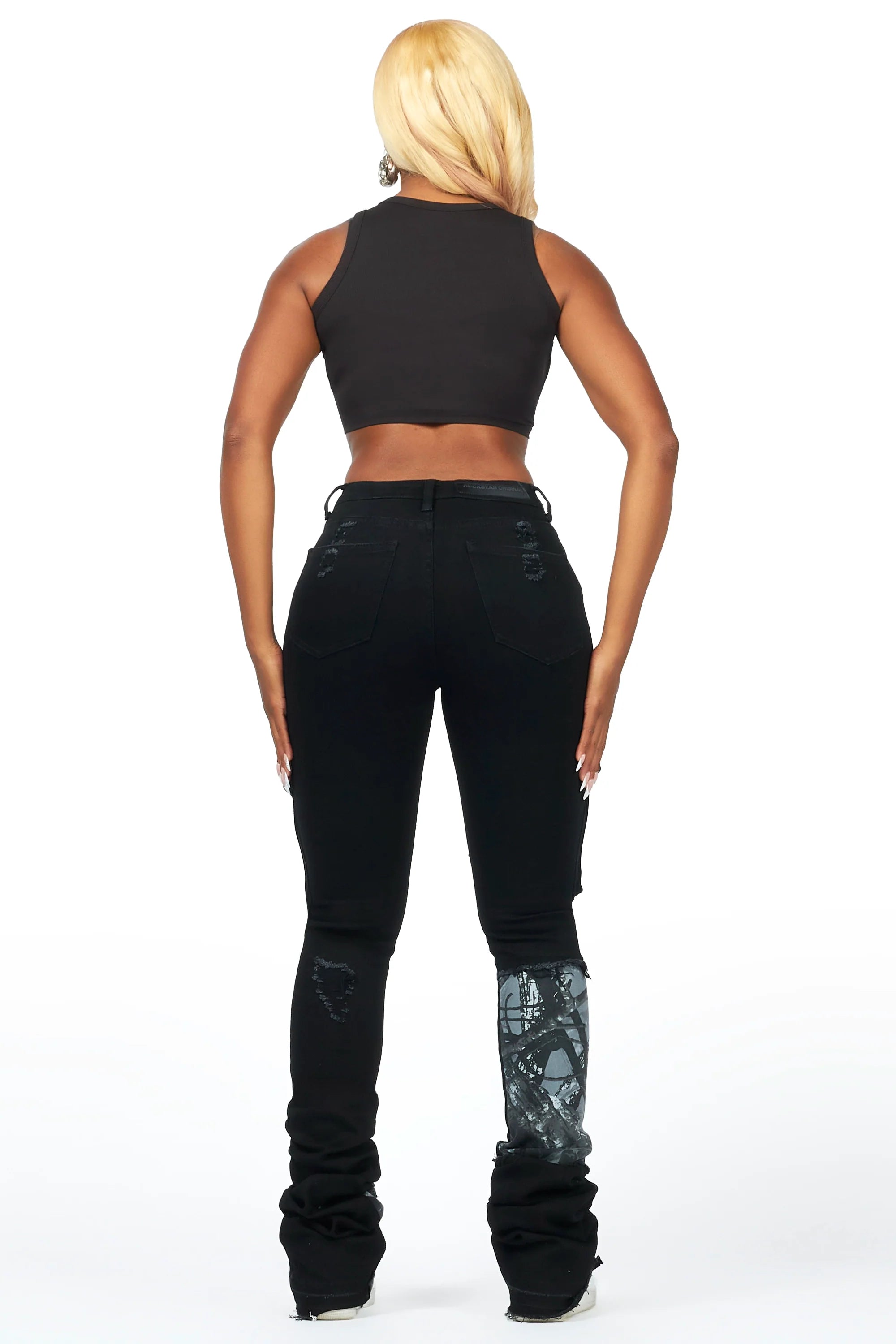 Teresa Black Super Stacked Jean