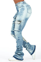 Teresa Light Wash Super Stacked Jean