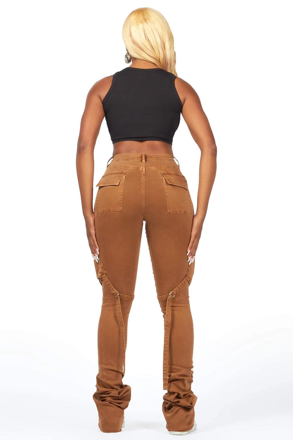 Caitlin Camel Cargo Super Stacked Jean