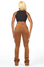 Caitlin Camel Cargo Super Stacked Jean