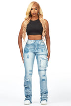 Kambry Blue Stacked Flare Jean