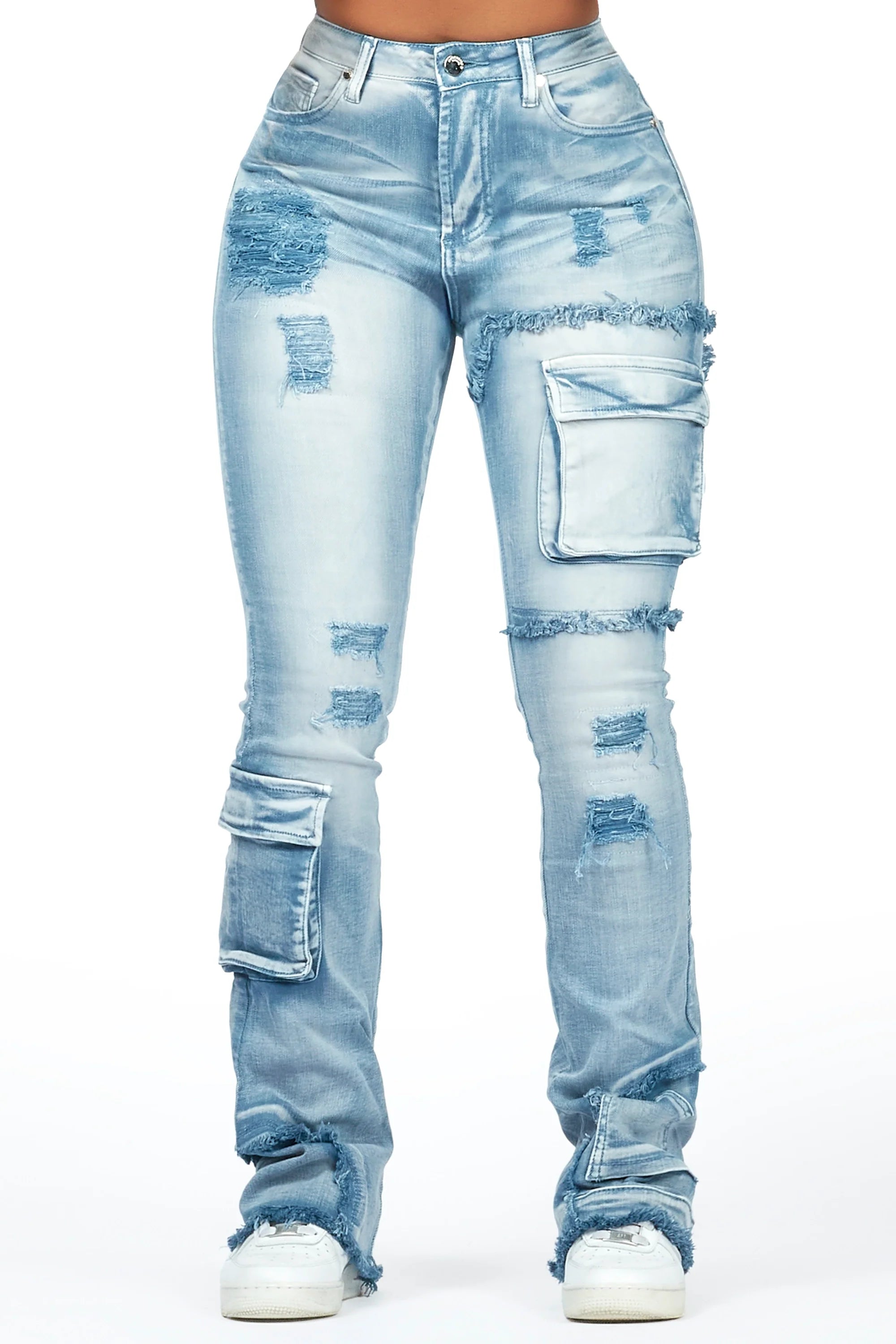 Kambry Blue Stacked Flare Jean