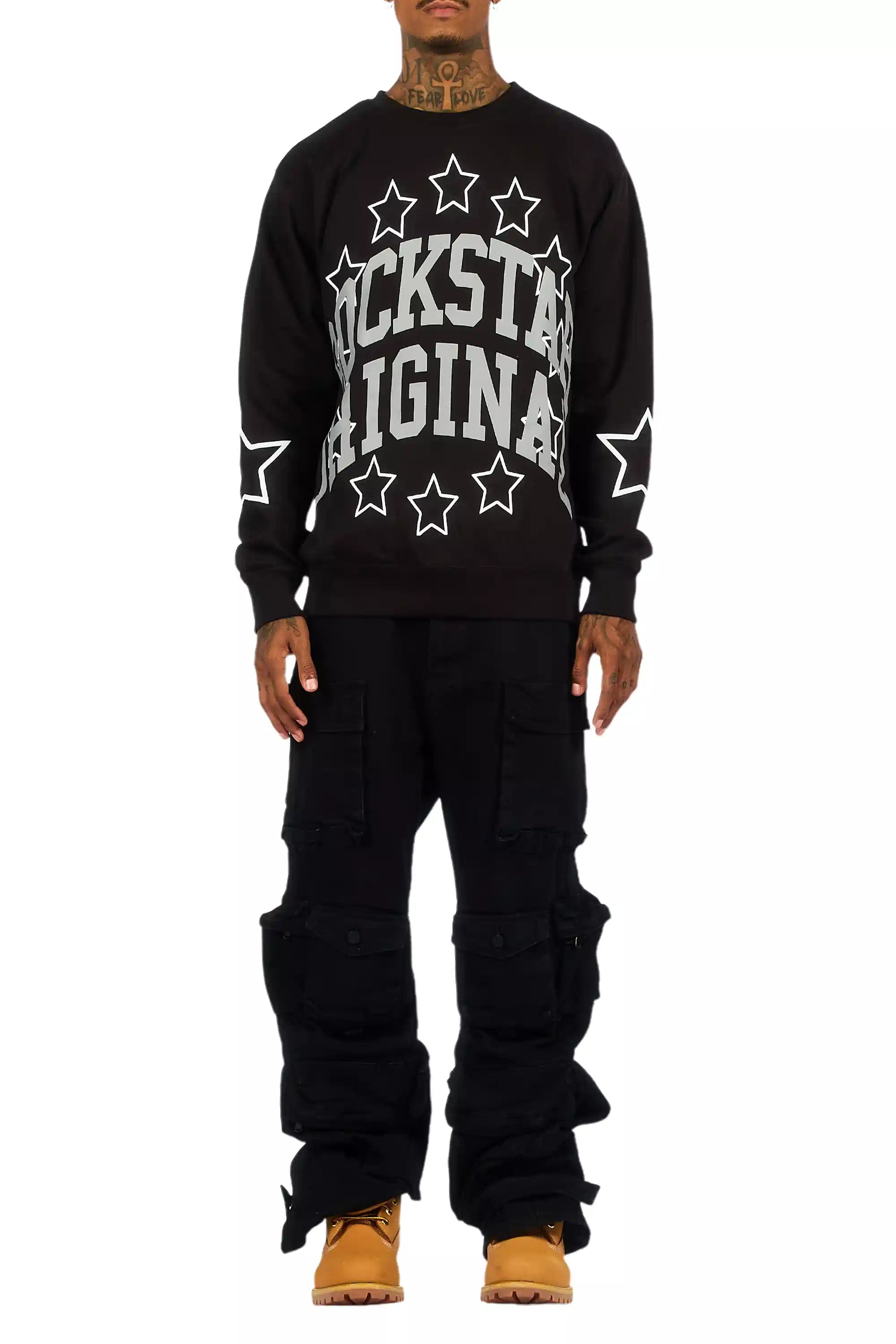 Mahesh Black Baggy Cargo Jean