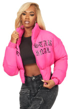 Samaiya Hot Pink Corset Puffer Jacket