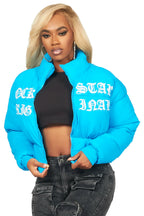Samaiya Blue Corset Puffer Jacket