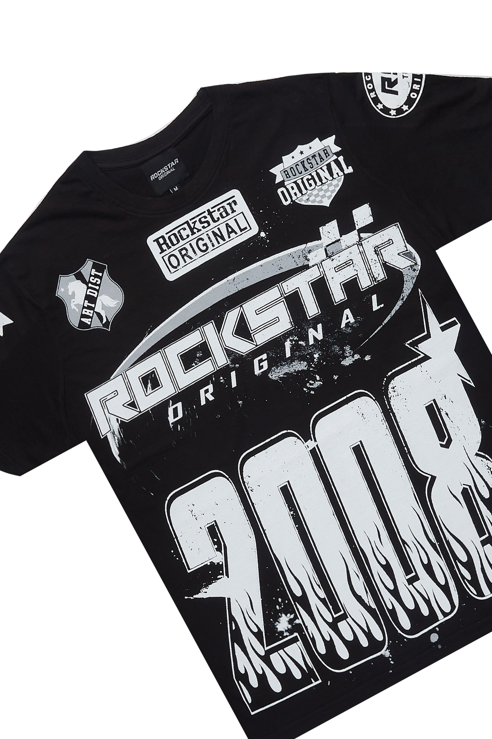 Amos Black Relaxed T-Shirt/Short Set