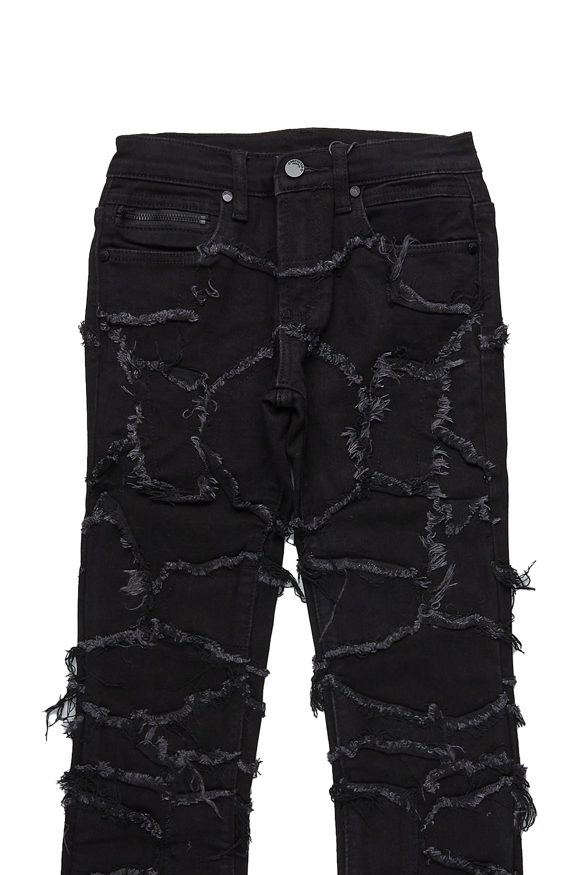 Boys Amos Navy Hoodie/Stacked Flare Jean Set