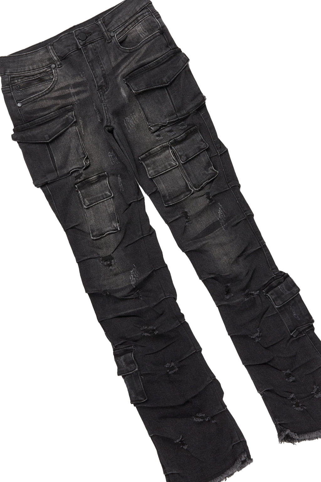 Boys Fields Navy Hoodie/Stack Flare Jean Set