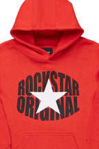 Boys Macall Red Hoodie/Stacked Flare Jean Set