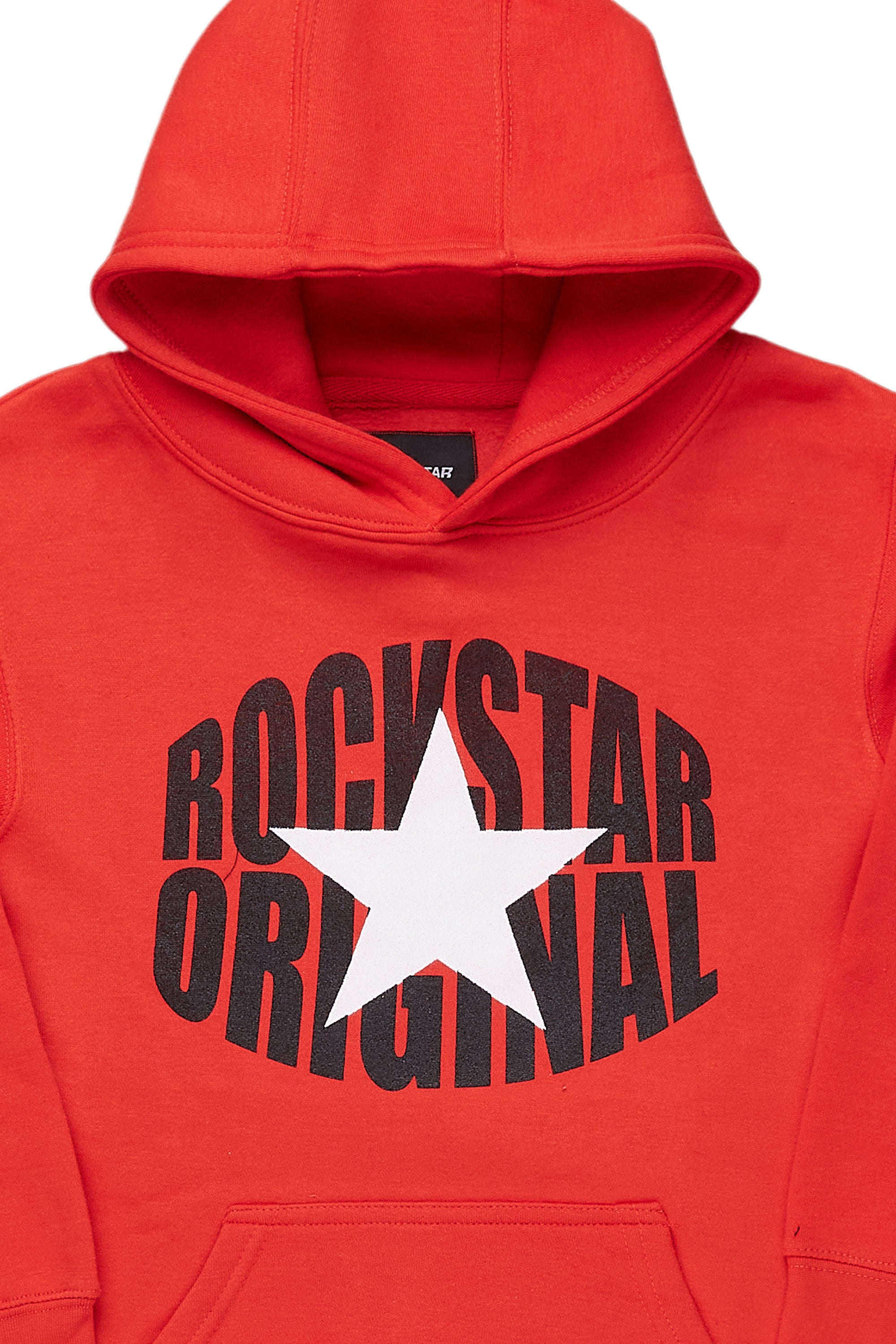 Boys Macall Red Hoodie/Stacked Flare Jean Set