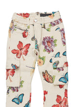 Girls Alora Beige Multi Tapestry Stacked Flare Jean