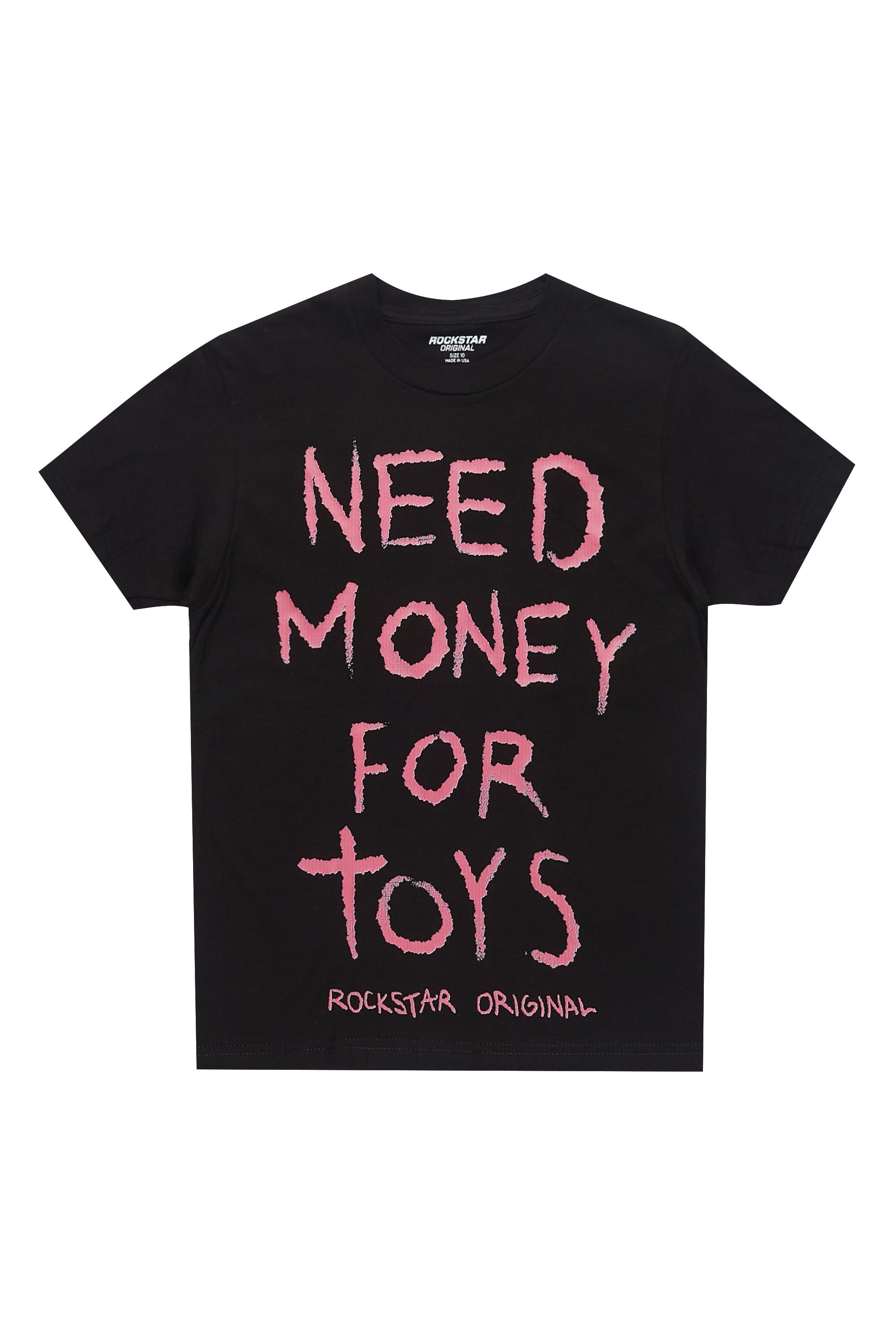 Girls M4 Toys Black/Pink Graphic T-Shirt