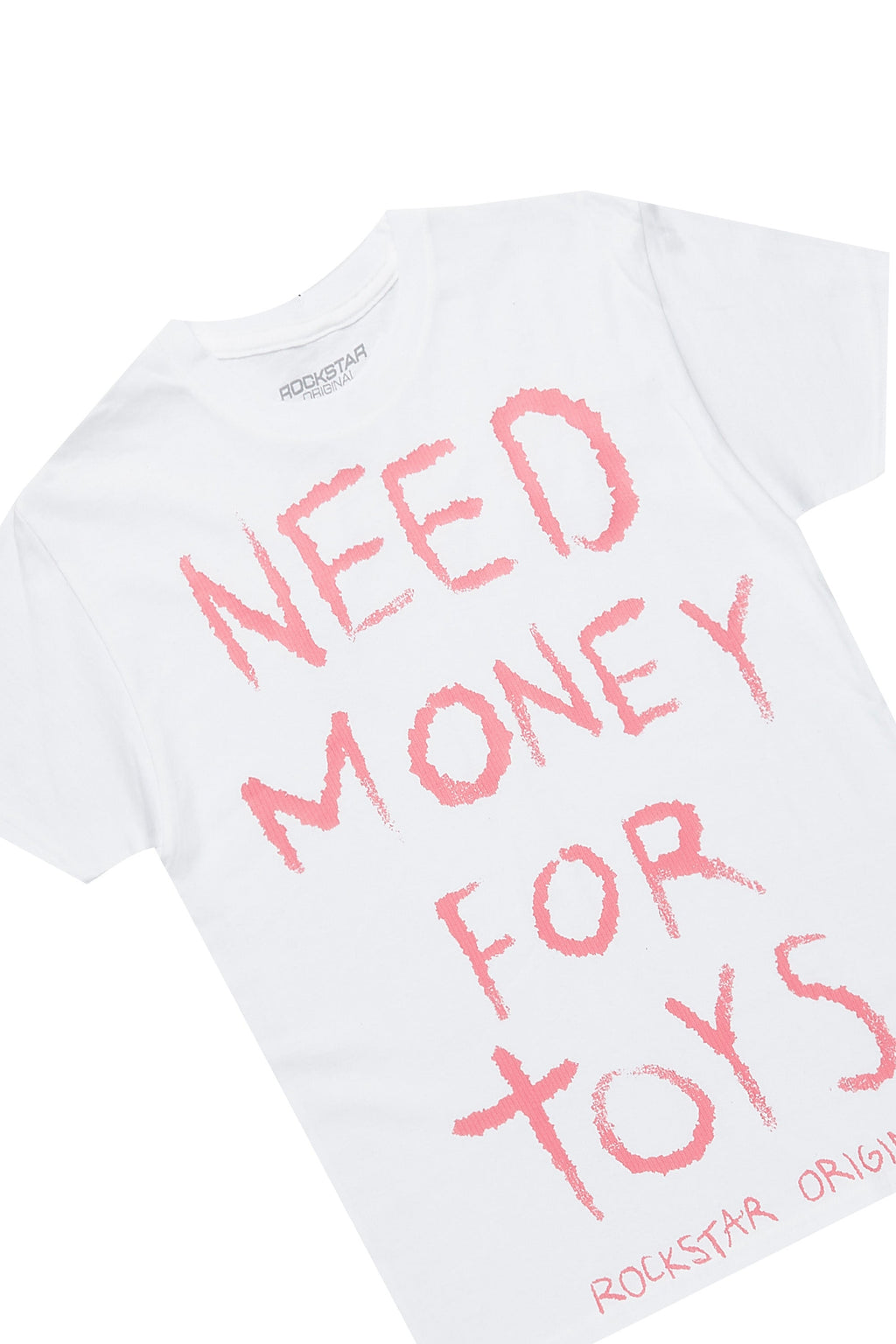 Girls M4 Toys White/Pink Graphic T-Shirt