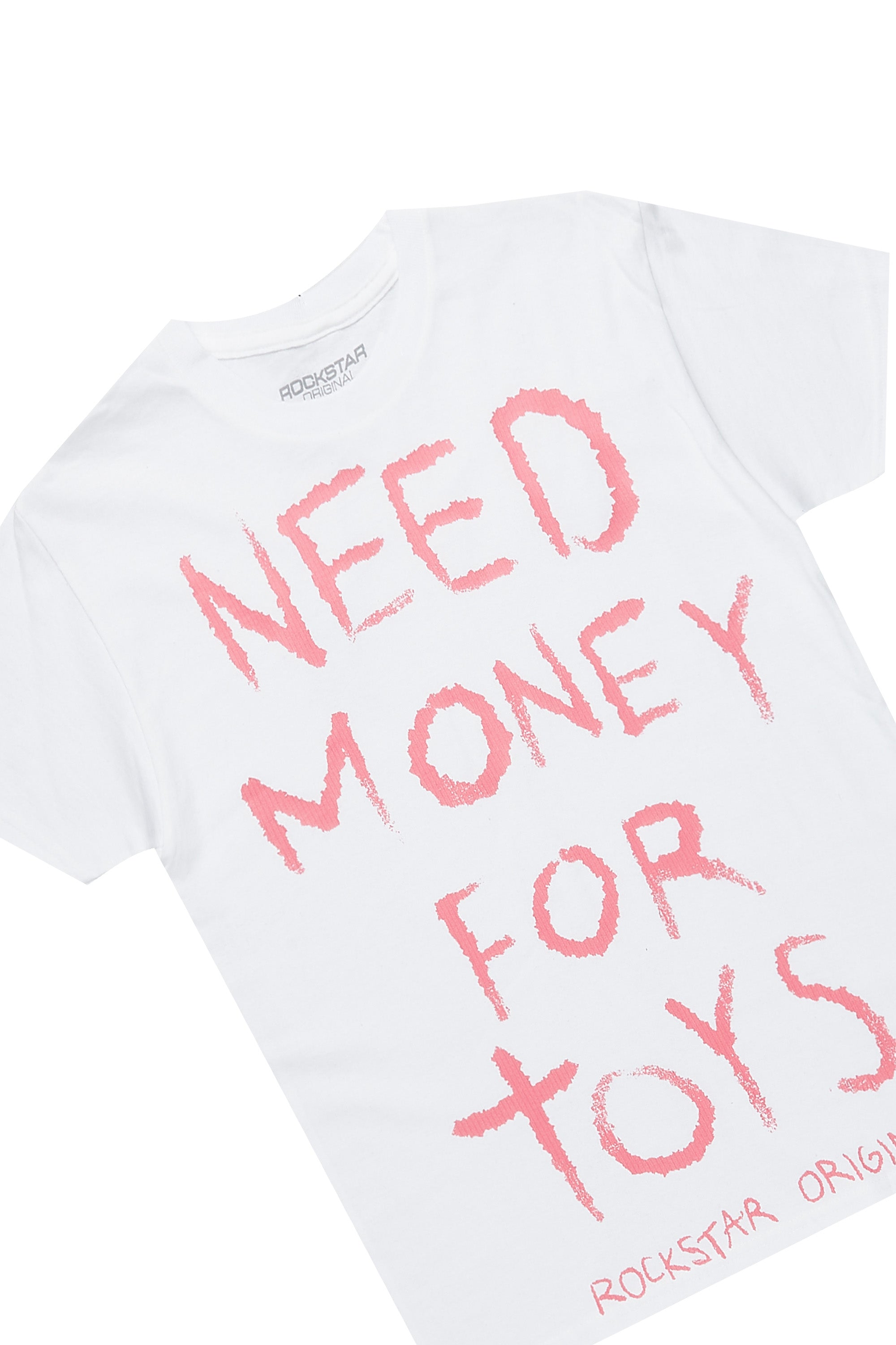 Girls M4 Toys White/Pink Graphic T-Shirt