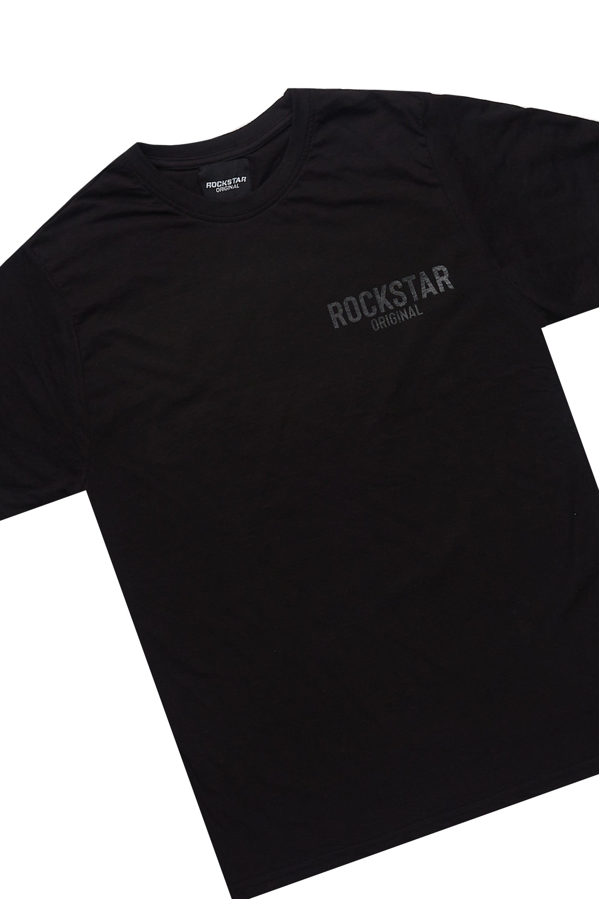 Sana Black Relaxed T-Shirt/Short Set