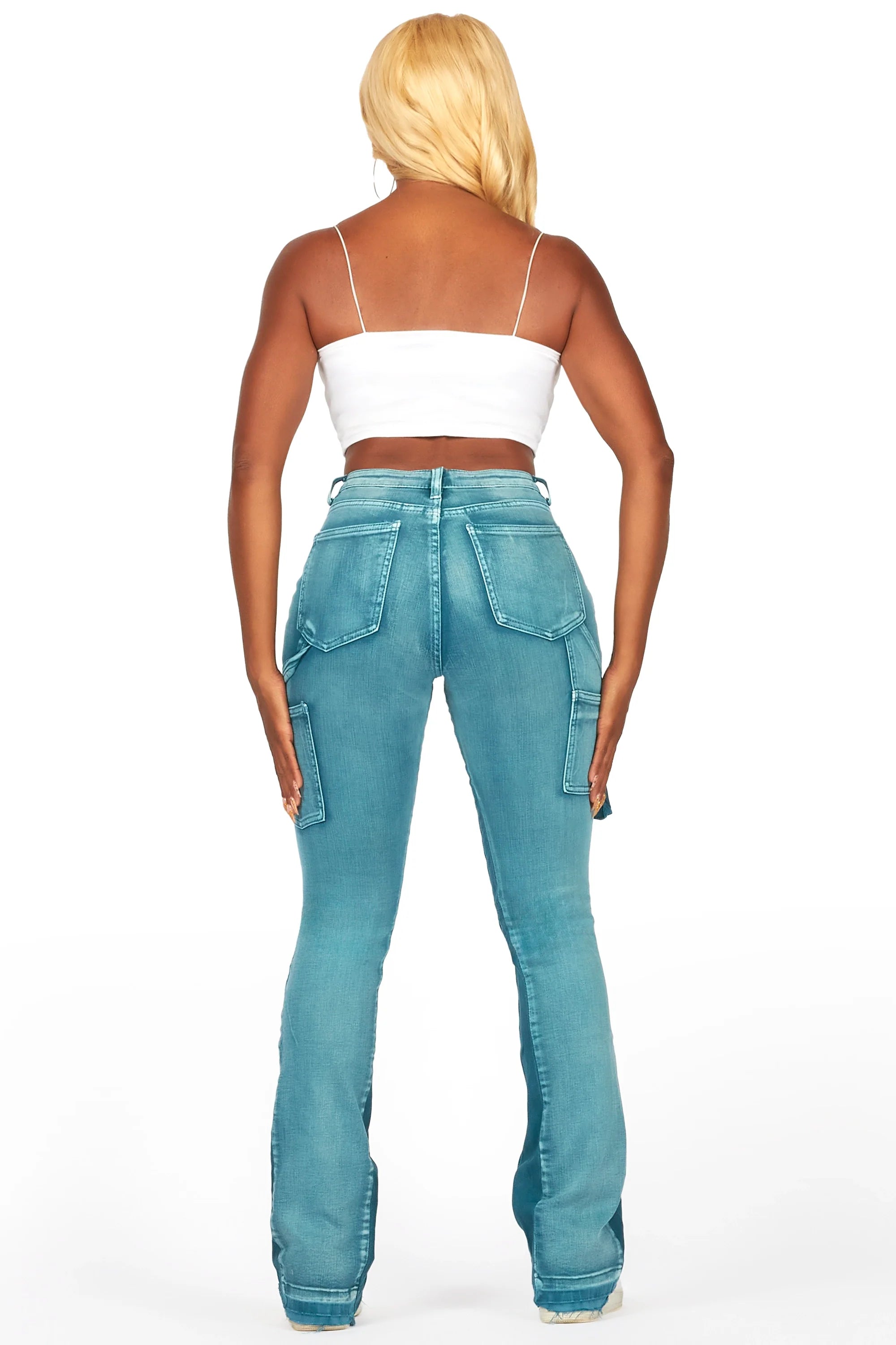 Galexus Blue Stacked Flare Jean